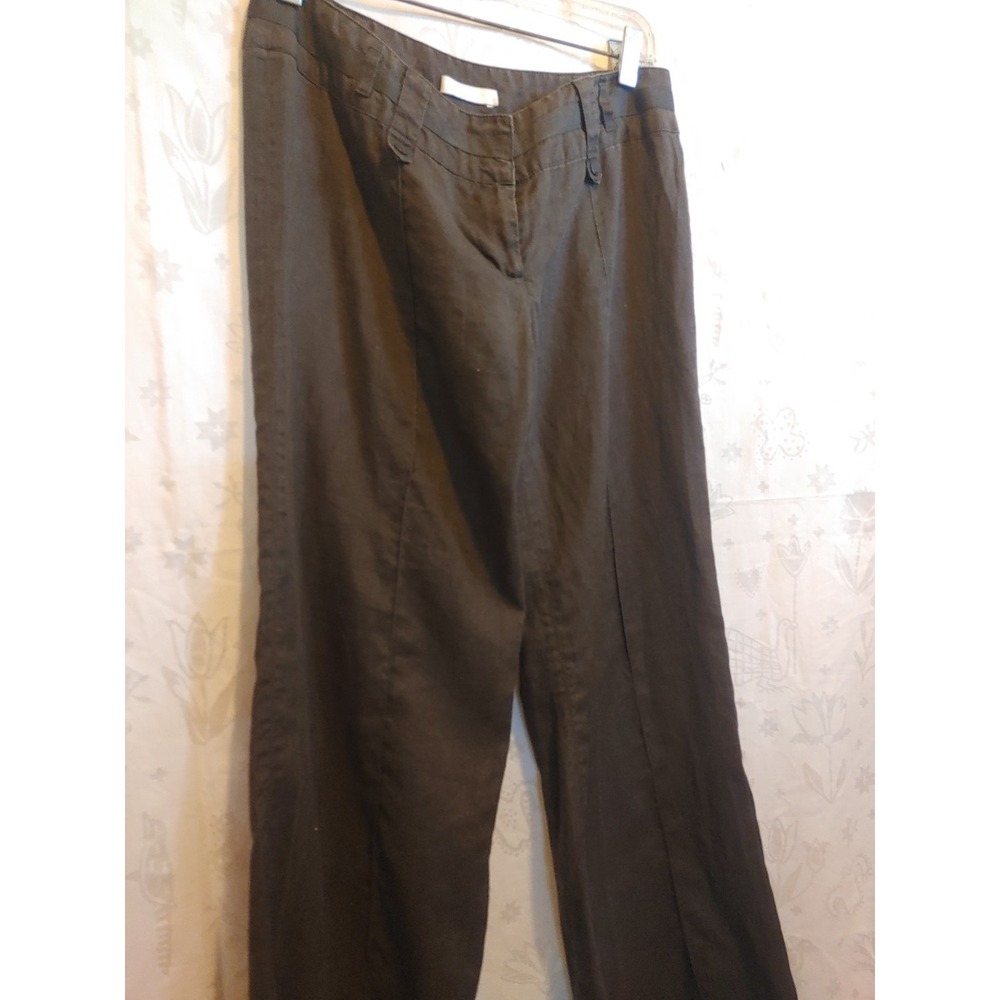 Promod France Wide Leg Ramie & Linen Casual Pants Leisure Loose Trousers‎ Xs-s